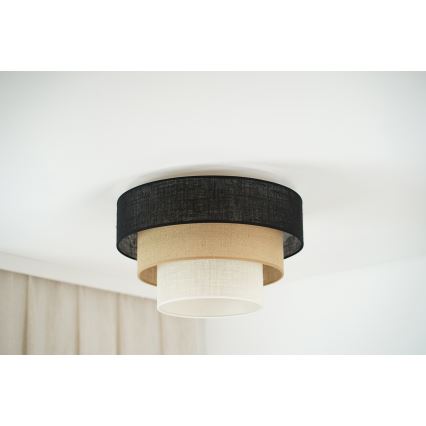 Brilagi - Lámpara de techo ASPEN LUNETA 1xE27/15W/230V diámetro 45 cm negro/beige/crema