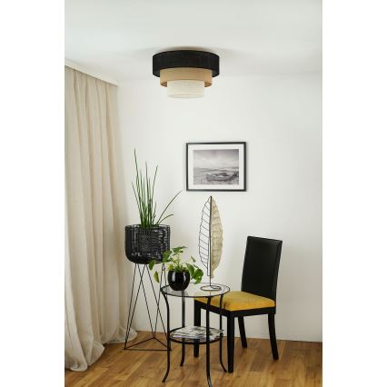 Brilagi - Lámpara de techo ASPEN LUNETA 1xE27/15W/230V diámetro 45 cm negro/beige/crema