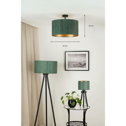 Brilagi - Lámpara de techo BOSTON ROLLER 1xE27/15W/230V diá. 45 cm paja verde/dorado