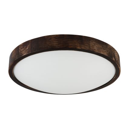 Brilagi - Lámpara de techo CARVALHO SLIM SMOKEY 2xE27/60W/230V roble Ø 37,5 cm