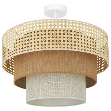 Brilagi - Lámpara de techo empotrada CEDAR LUNETA 1xE27/15W/230V Ø 45 cm ratán/marrón/crema