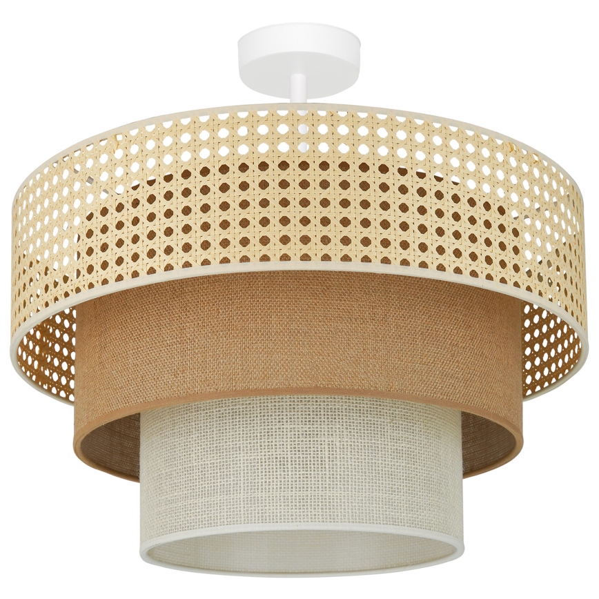 Brilagi - Lámpara de techo empotrada CEDAR LUNETA 1xE27/15W/230V Ø 45 cm ratán/marrón/crema