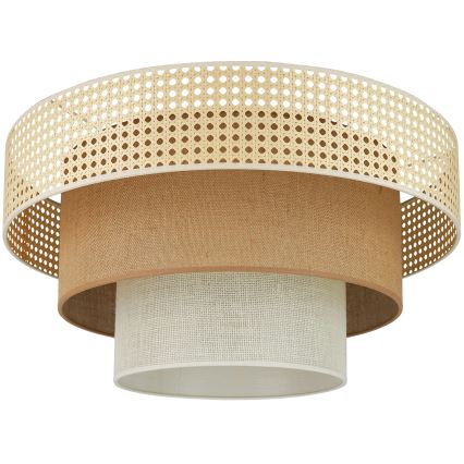 Brilagi - Lámpara de techo CEDAR LUNETA 1xE27/15W/230V diámetro 45 cm ratán/marrón/crema