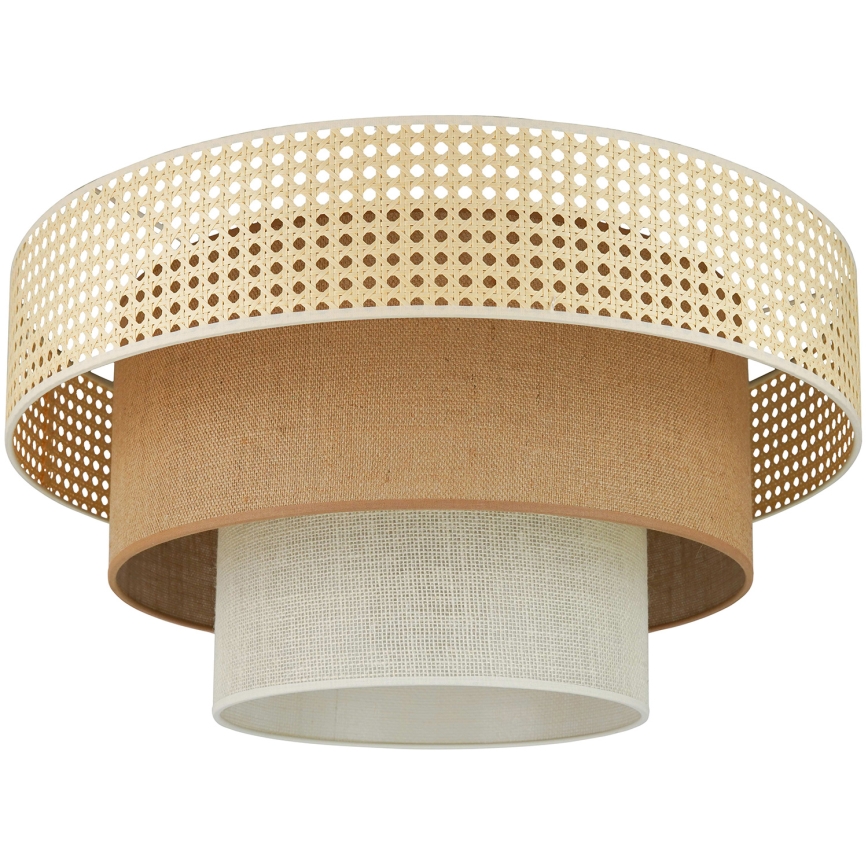 Brilagi - Lámpara de techo CEDAR LUNETA 1xE27/15W/230V diámetro 45 cm ratán/marrón/crema