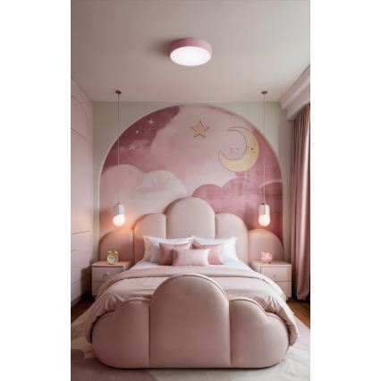 Brilagi - Lámpara de techo CLARE 3xE27/24W/230V diámetro 40 cm rosa