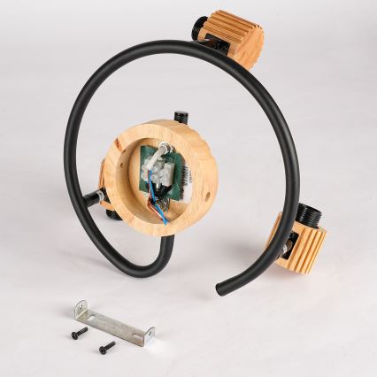 Brilagi - Lámpara de techo con 3 focos HYGGE 3xE14/15W/230V madera/ahumado