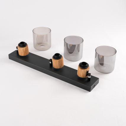 Brilagi - Lámpara de techo con 3 focos HYGGE 3xE14/15W/230V negra/ahumada