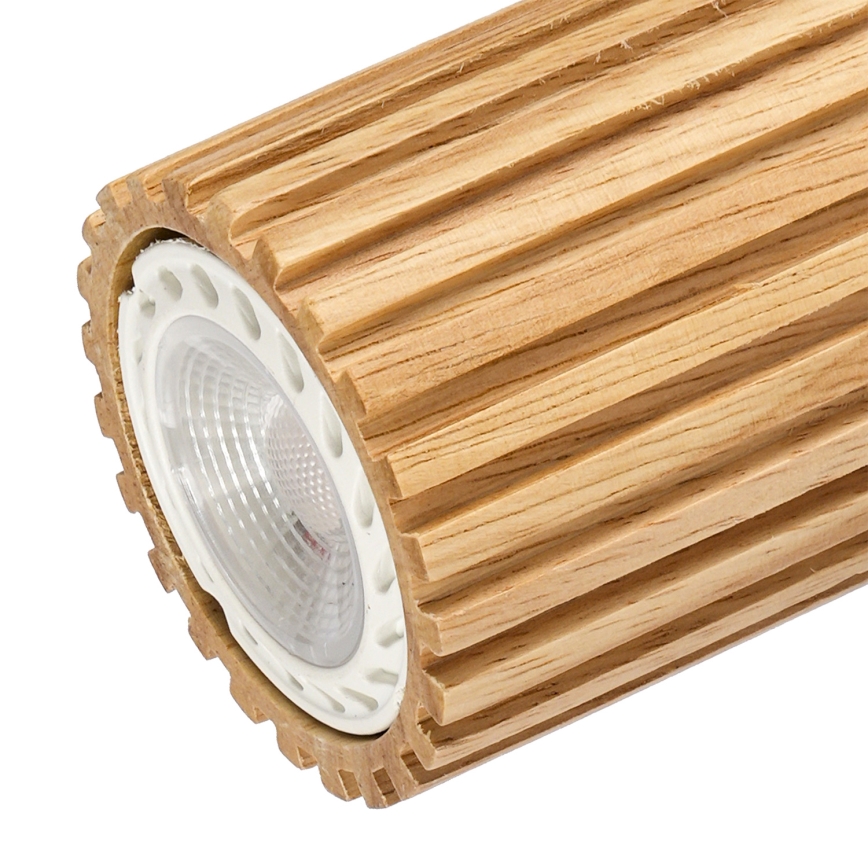 Brilagi - Lámpara de techo con focos MODERN WOOD 2xGU10/8W/230V madera de caucho/blanco