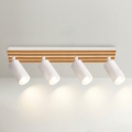 Brilagi - Lámpara de techo con focos SELE WOOD 4xGU10/30W/230V blanco/madera