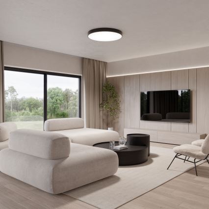 Brilagi - Lámpara de techo con sensor CLARE 5xE27/24W/230V diámetro 60 cm negra