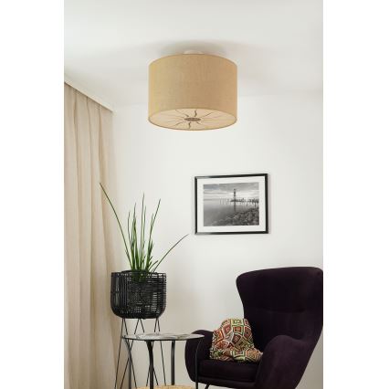Brilagi - Lámpara de techo COUNTRY ROLLER 1xE27/15W/230V diá. 50 cm beige