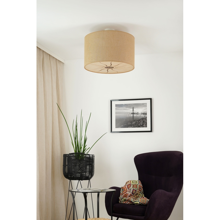 Brilagi - Lámpara de techo COUNTRY ROLLER 1xE27/15W/230V diá. 50 cm beige