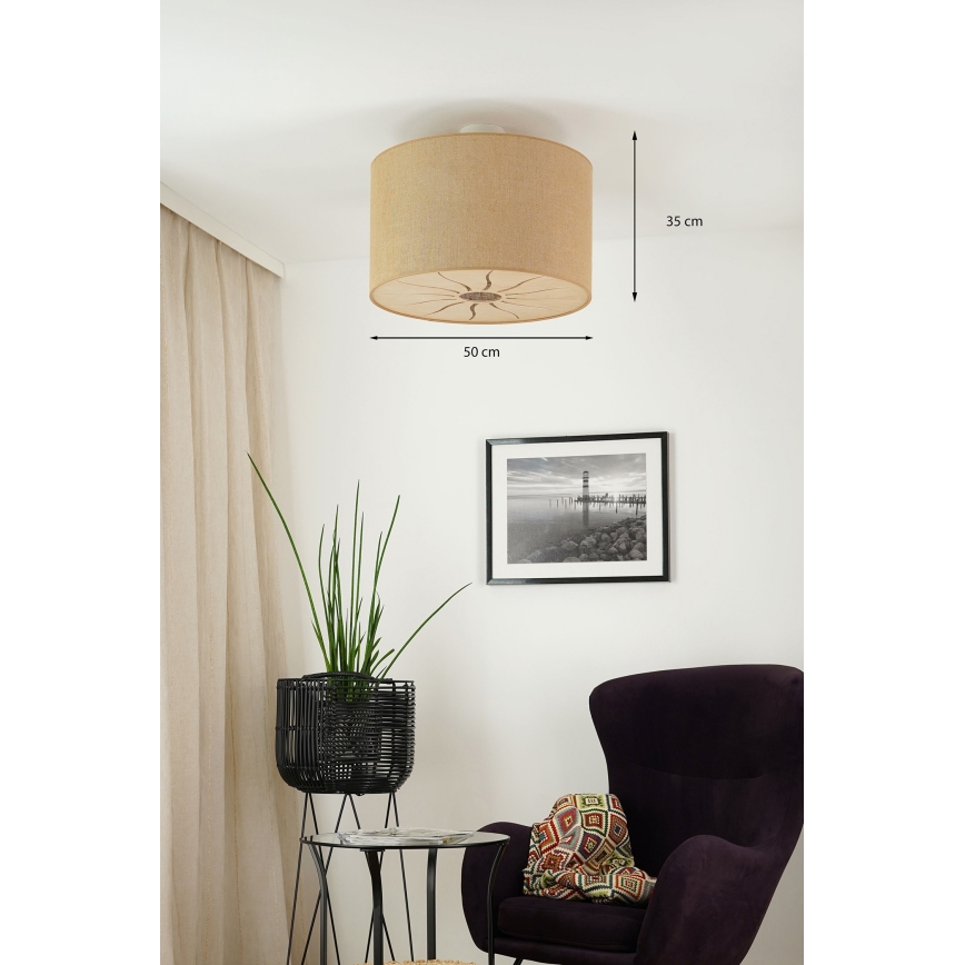 Brilagi - Lámpara de techo COUNTRY ROLLER 1xE27/15W/230V diá. 50 cm beige