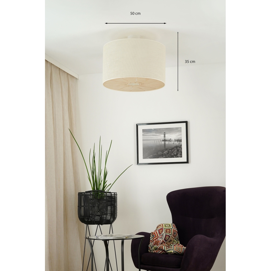 Brilagi - Lámpara de techo COUNTRY ROLLER 1xE27/15W/230V diá. 50 cm color crema