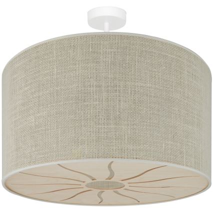 Brilagi - Lámpara de techo empotrada COUNTRY ROLLER 1xE27/15W/230V diámetro 50 cm crema