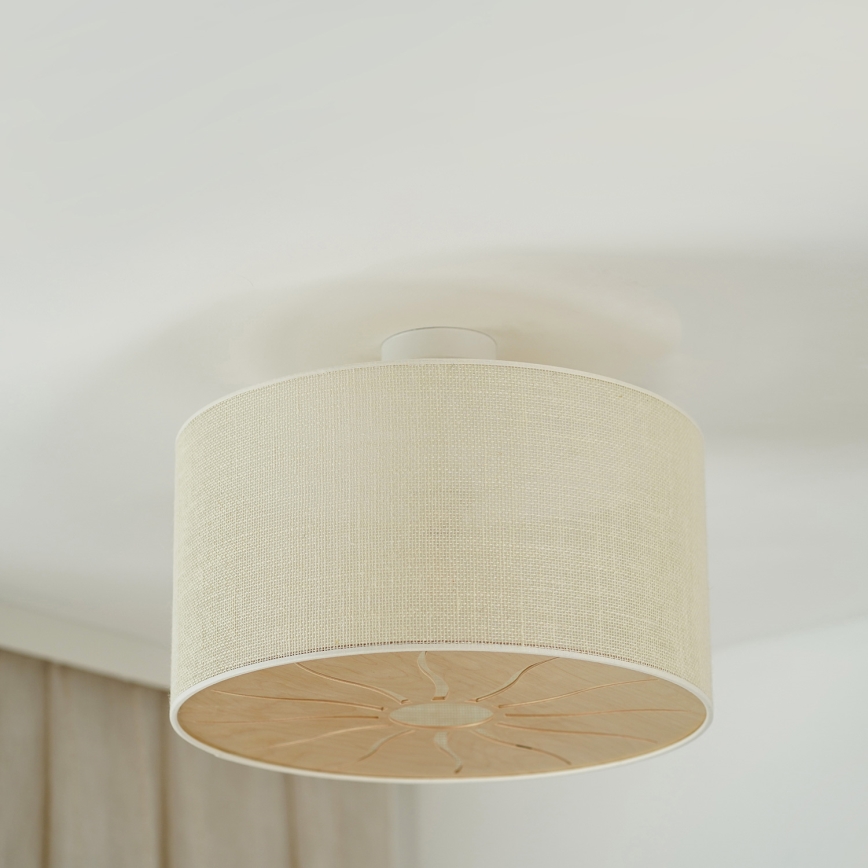 Brilagi - Lámpara de techo empotrada COUNTRY ROLLER 1xE27/15W/230V diámetro 50 cm crema