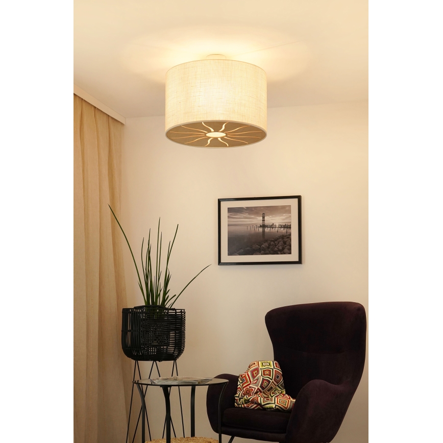 Brilagi - Lámpara de techo empotrada COUNTRY ROLLER 1xE27/15W/230V diámetro 50 cm crema