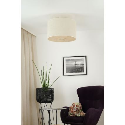 Brilagi - Lámpara de techo empotrada COUNTRY ROLLER 1xE27/15W/230V diámetro 50 cm crema