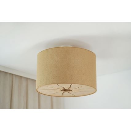 Brilagi - Lámpara de techo fija COUNTRY ROLLER 1xE27/15W/230V diámetro 45 cm beige