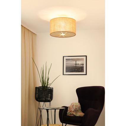 Brilagi - Lámpara de techo fija COUNTRY ROLLER 1xE27/15W/230V diámetro 45 cm beige