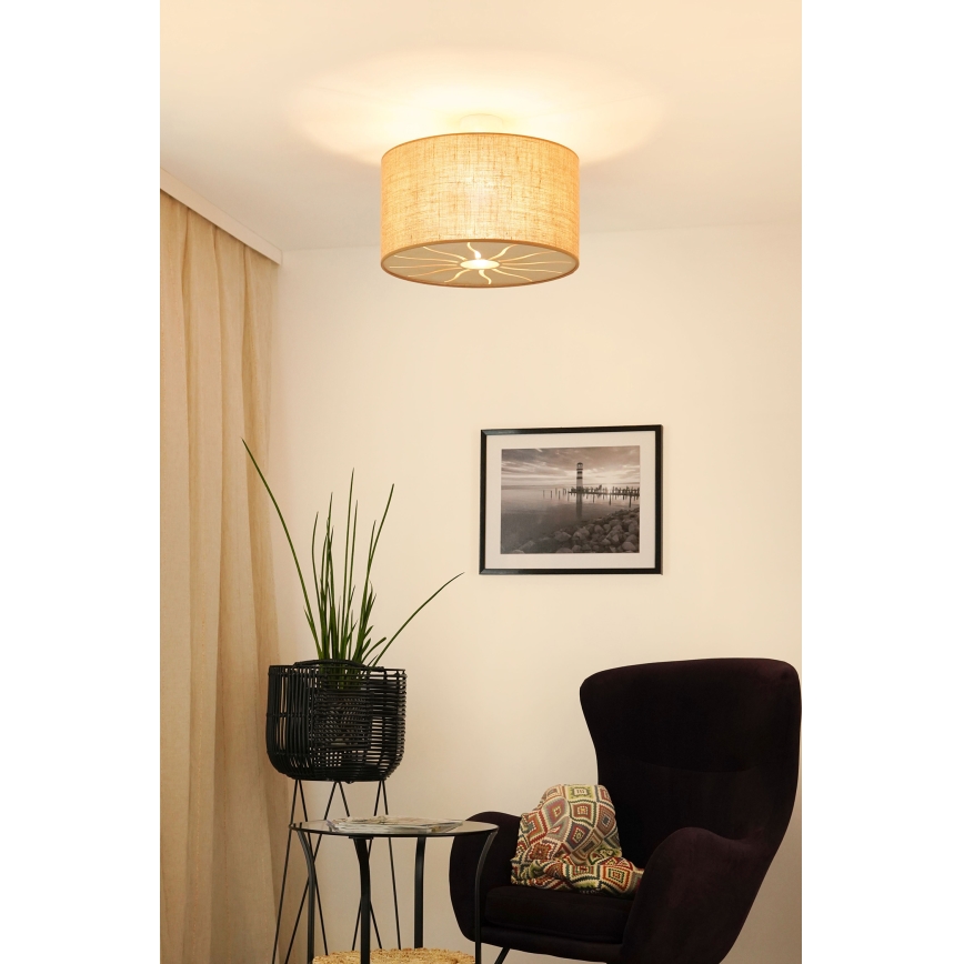 Brilagi - Lámpara de techo fija COUNTRY ROLLER 1xE27/15W/230V diámetro 45 cm beige