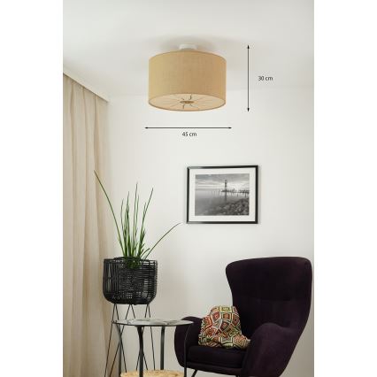 Brilagi - Lámpara de techo fija COUNTRY ROLLER 1xE27/15W/230V diámetro 45 cm beige