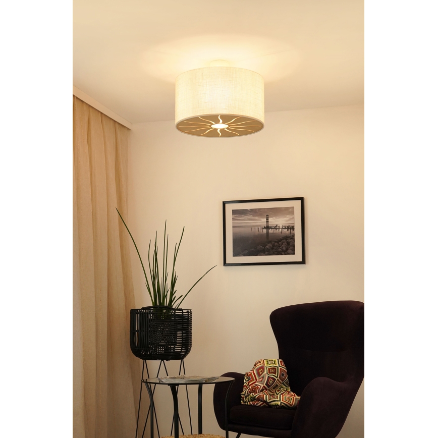 Brilagi - Lámpara de techo fija COUNTRY ROLLER 1xE27/15W/230V diámetro 45 cm crema