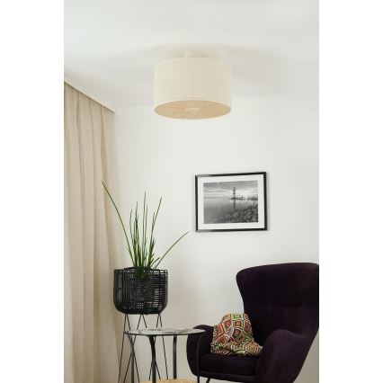 Brilagi - Lámpara de techo fija COUNTRY ROLLER 1xE27/15W/230V diámetro 45 cm crema