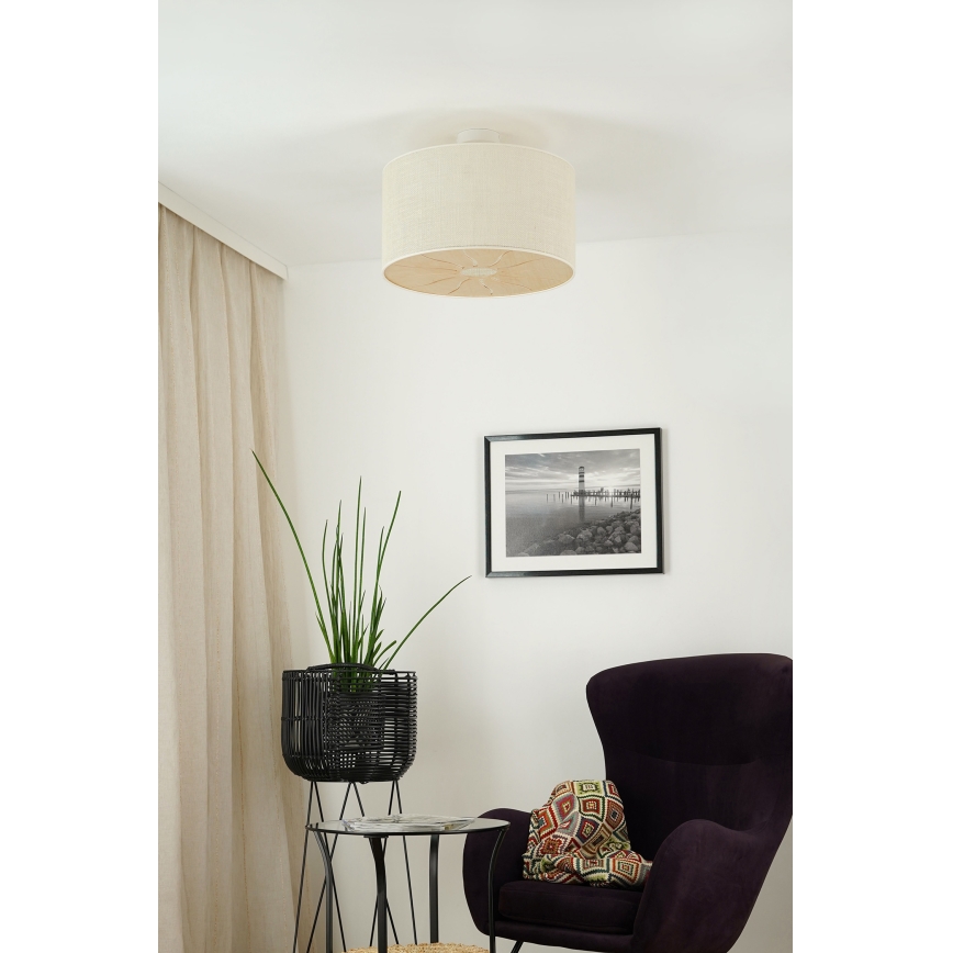 Brilagi - Lámpara de techo fija COUNTRY ROLLER 1xE27/15W/230V diámetro 45 cm crema