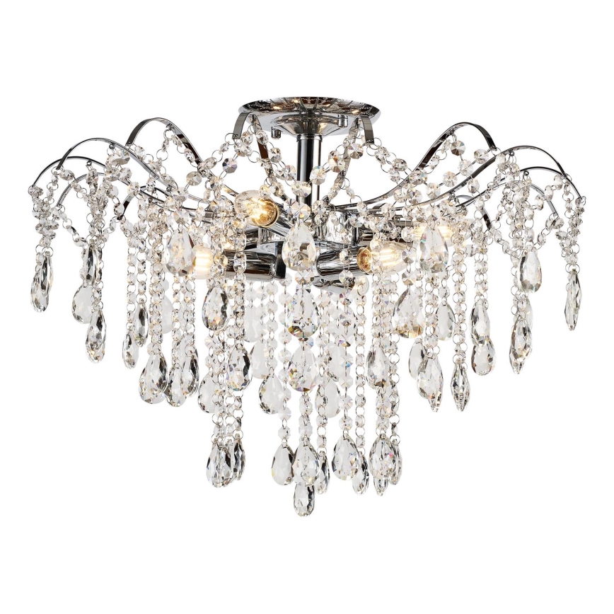 Brilagi - Lámpara de techo CRYSTAL 6xE14/60W/230V cromo brillante