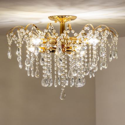 Brilagi - Lámpara de techo CRYSTAL 6xE14/60W/230V dorado