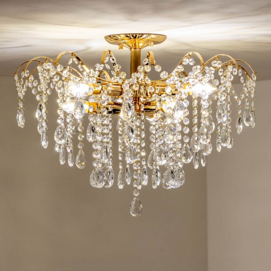 Brilagi - Lámpara de techo CRYSTAL 6xE14/60W/230V dorado