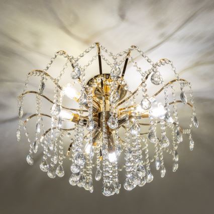 Brilagi - Lámpara de techo CRYSTAL 6xE14/60W/230V dorado