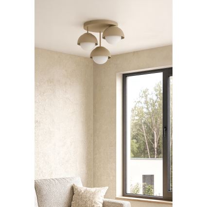 Brilagi - Lámpara de techo de montaje en superficie 3xE27/60W/230V beige/dorado