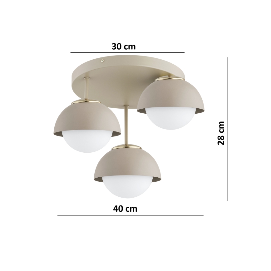 Brilagi - Lámpara de techo de montaje en superficie 3xE27/60W/230V beige/dorado