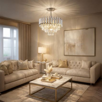 Brilagi - Lámpara de techo de montaje en superficie ECLIPSE 5xE14/10W/230V, diámetro 38 cm, plateada