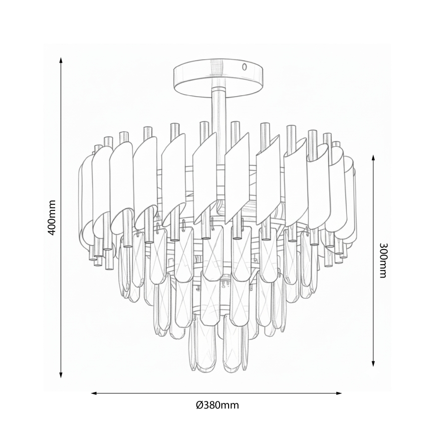 Brilagi - Lámpara de techo de montaje en superficie ECLIPSE 5xE14/10W/230V, diámetro 38 cm, plateada