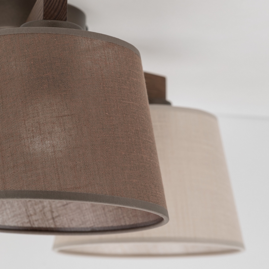 Brilagi - Lámpara de techo de montaje en superficie LATTE 3xE27/15W/230V pino/mezcla