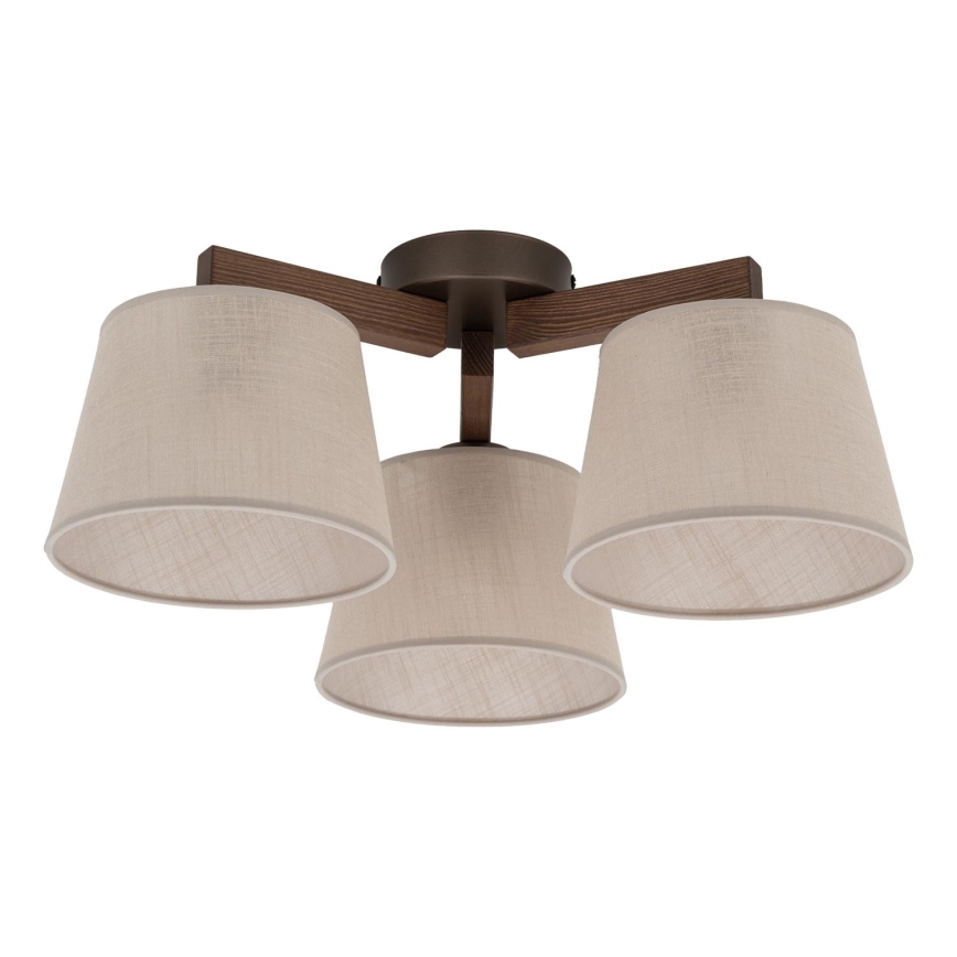Brilagi - Lámpara de techo de montaje en superficie LATTE 3xE27/60W/230V pino/beige