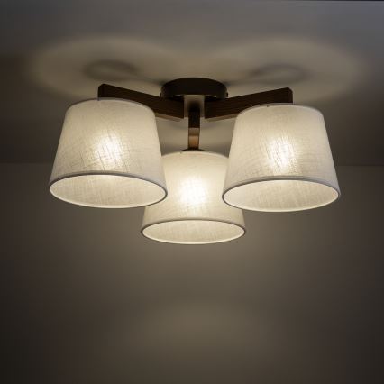 Brilagi - Lámpara de techo de montaje en superficie LATTE 3xE27/60W/230V pino/beige