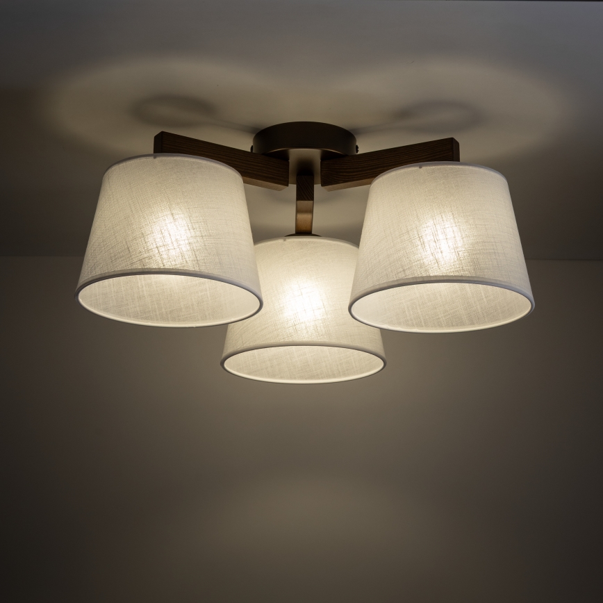 Brilagi - Lámpara de techo de montaje en superficie LATTE 3xE27/60W/230V pino/beige