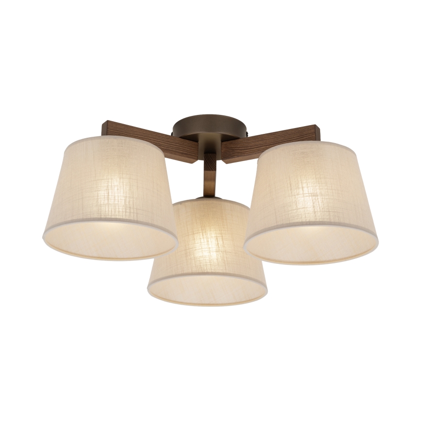 Brilagi - Lámpara de techo de montaje en superficie LATTE 3xE27/60W/230V pino/beige