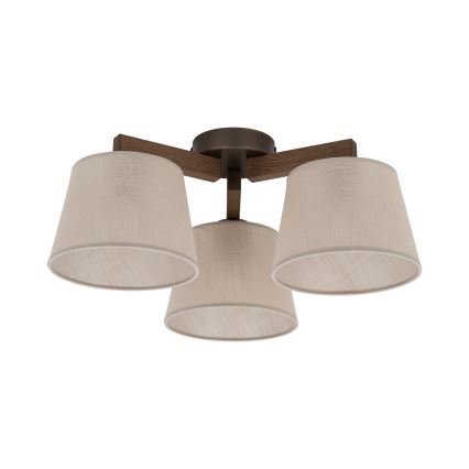 Brilagi - Lámpara de techo de montaje en superficie LATTE 3xE27/60W/230V pino/beige
