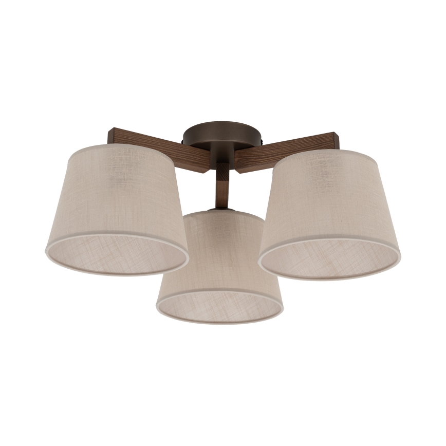 Brilagi - Lámpara de techo de montaje en superficie LATTE 3xE27/60W/230V pino/beige