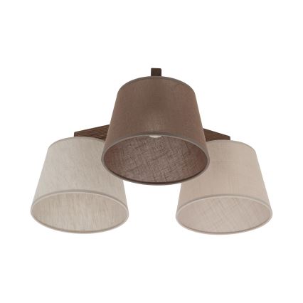 Brilagi - Lámpara de techo de montaje en superficie LATTE 3xE27/60W/230V pino/mezcla