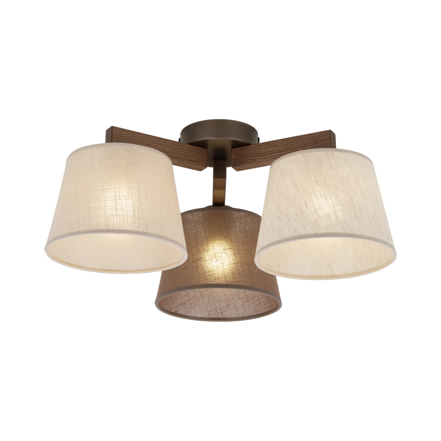 Brilagi - Lámpara de techo de montaje en superficie LATTE 3xE27/60W/230V pino/mezcla