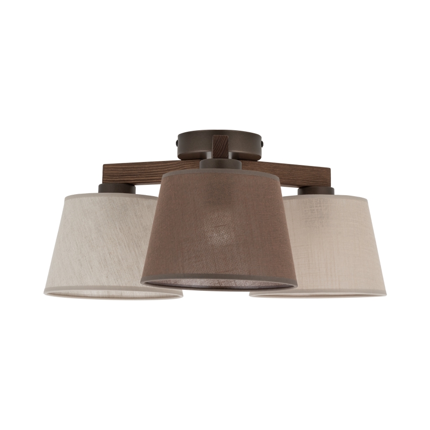Brilagi - Lámpara de techo de montaje en superficie LATTE 3xE27/60W/230V pino/mezcla