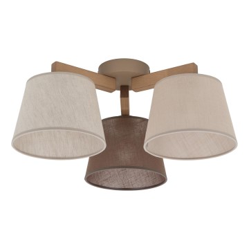 Brilagi - Lámpara de techo de montaje en superficie LATTE SABIA 3xE27/15W/230V, acabado pino/mix