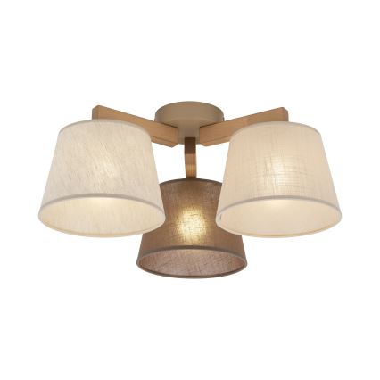 Brilagi - Lámpara de techo de montaje en superficie LATTE SABIA 3xE27/15W/230V, acabado pino/mix