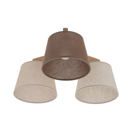 Brilagi - Lámpara de techo de montaje en superficie LATTE SABIA 3xE27/15W/230V, acabado pino/mix